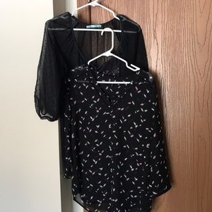 2 Maurices Black Blouses